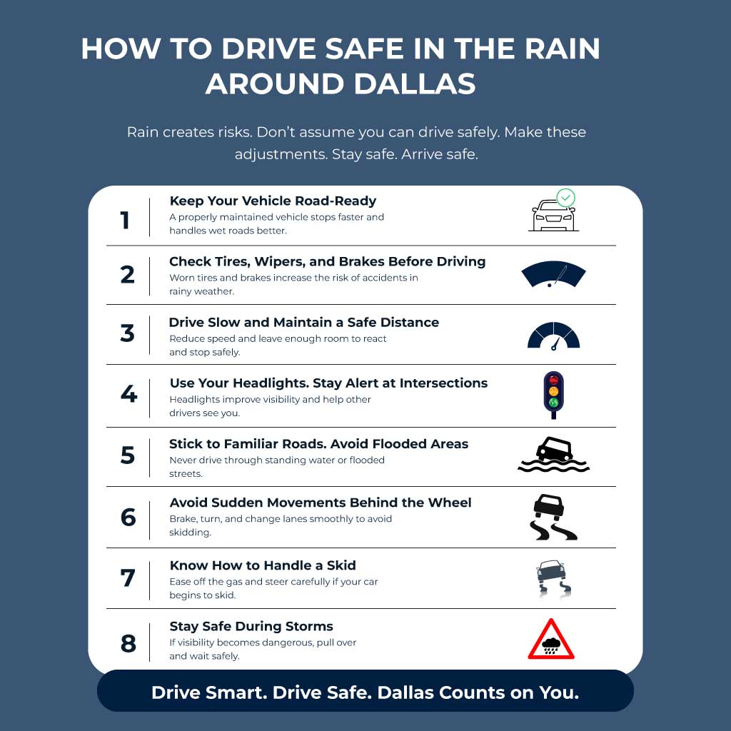 How to Drive Safe in the Rain Around Dallas