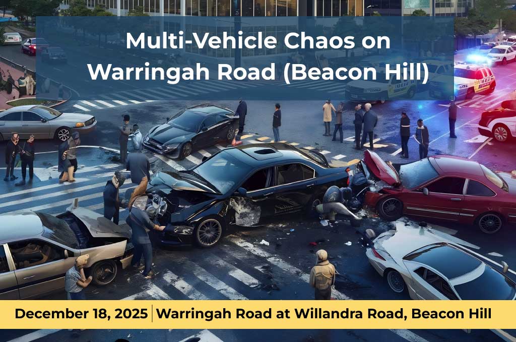Multi Vehicle Chaos on Warringah Road (Beacon Hill)