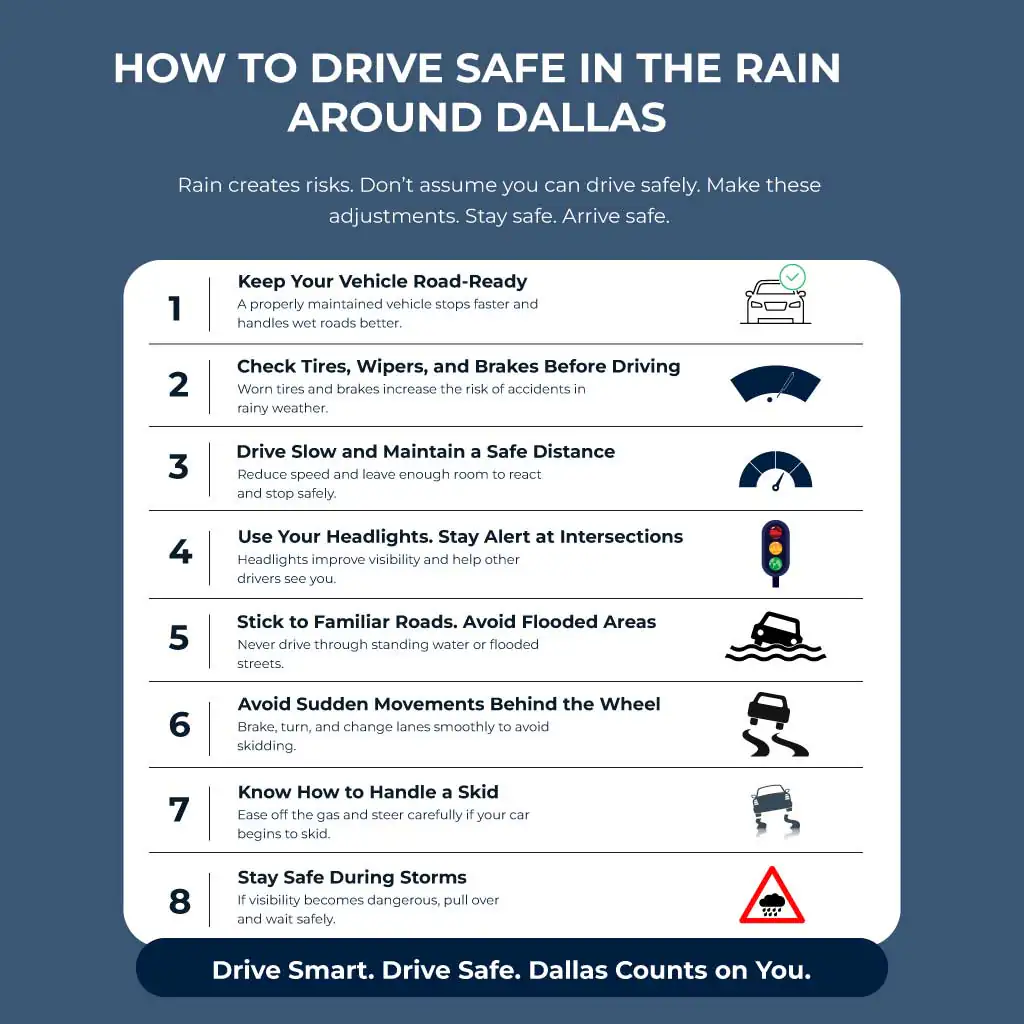 How to Drive Safe in the Rain Around Dallas