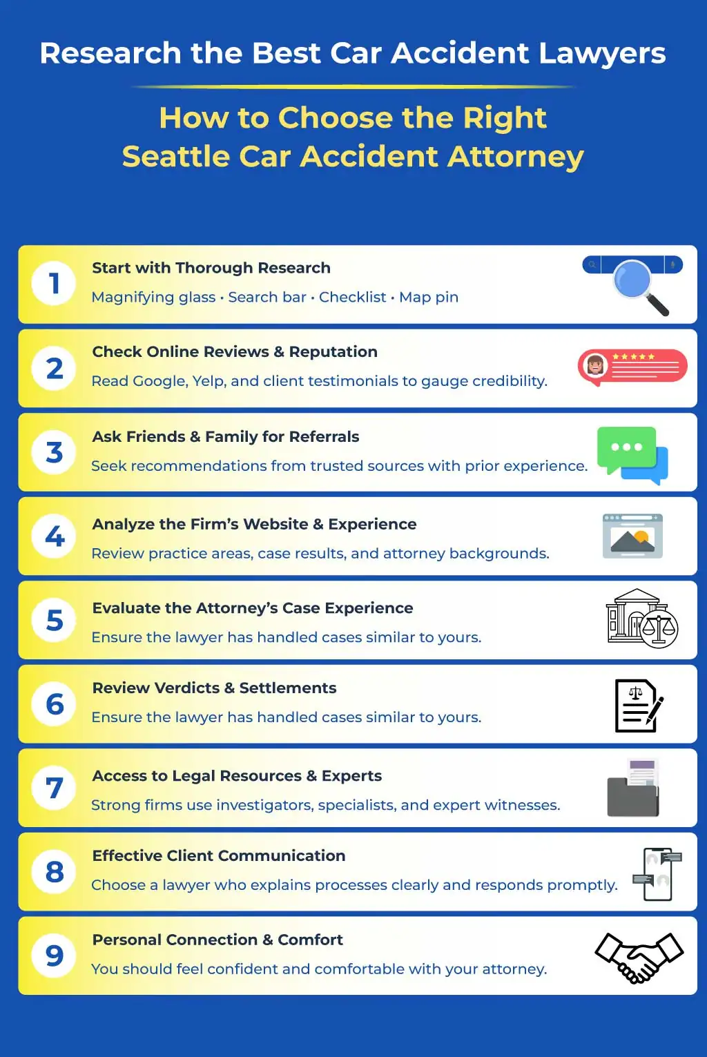 Research the Best Car Accident Lawyers - How To Choose The Right Seattle Car Accident Attorney