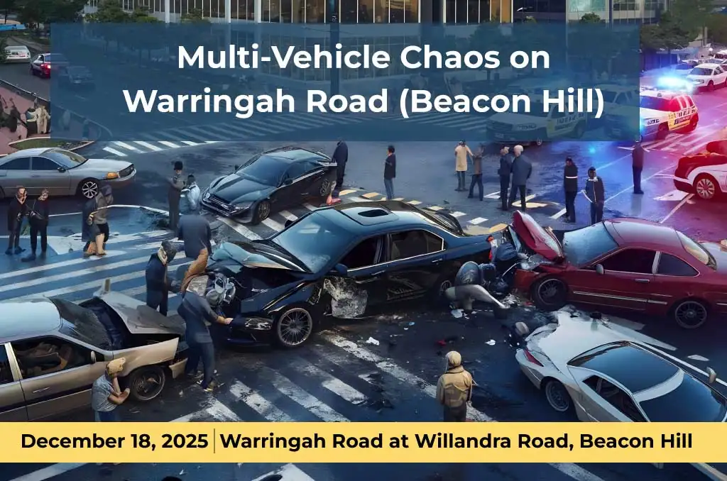 Multi Vehicle Chaos on Warringah Road (Beacon Hill)