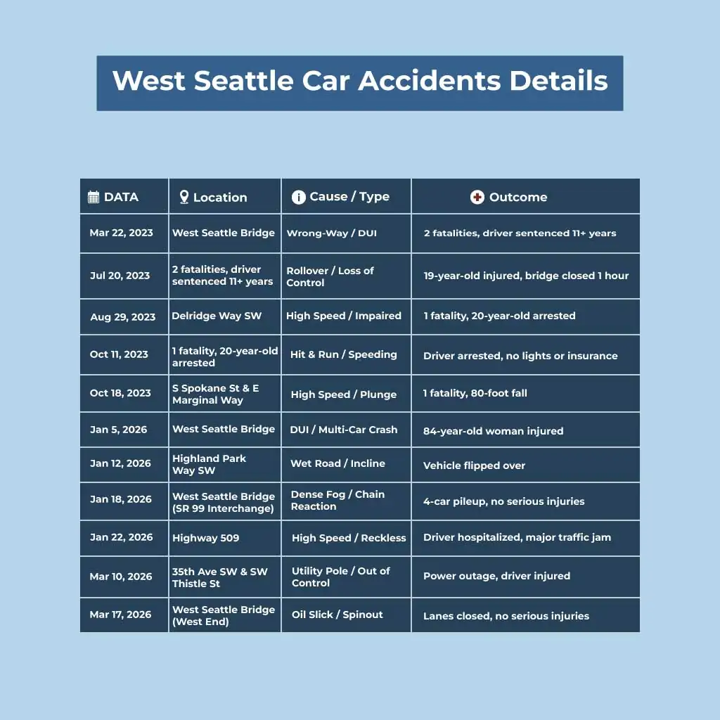West Seattle Car Accidents Details